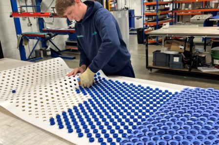 Man at work on a conveyor at GB Belting Ltd