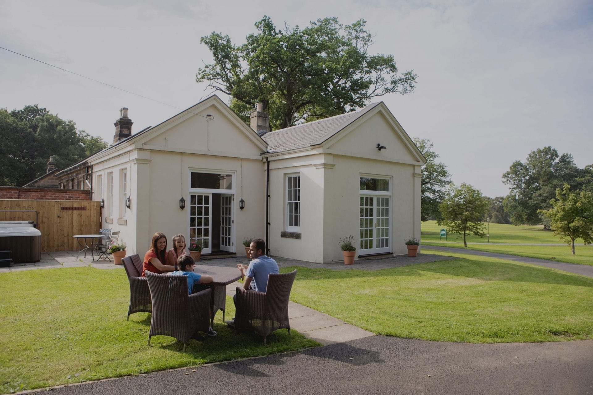 Family at Wynyard Hall self-catering cottages