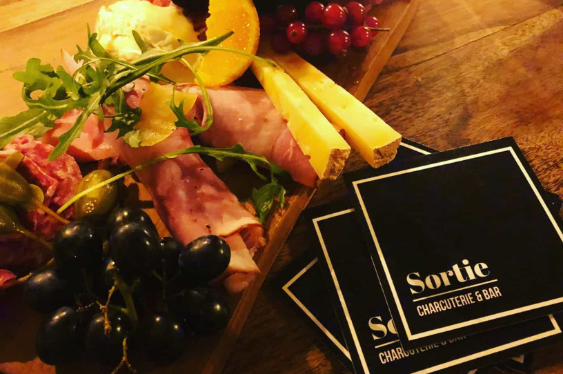 A platter of cured meat, cheese and fruit at Sortie in Darlington