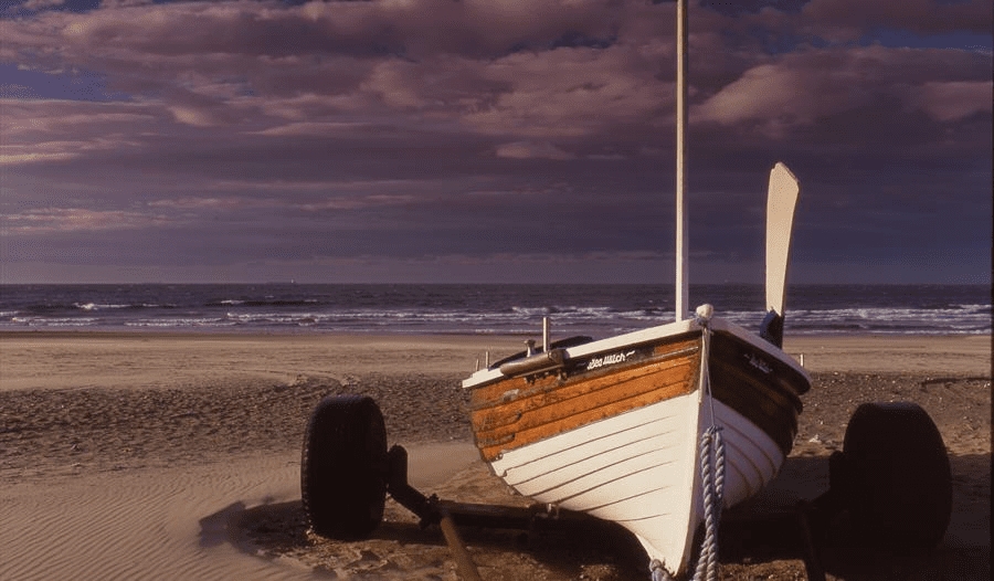 Boat on Marske Sands Beach