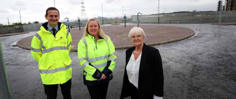 Cllr Lanigan at the new roundabout | Tees Valley Combined Authority