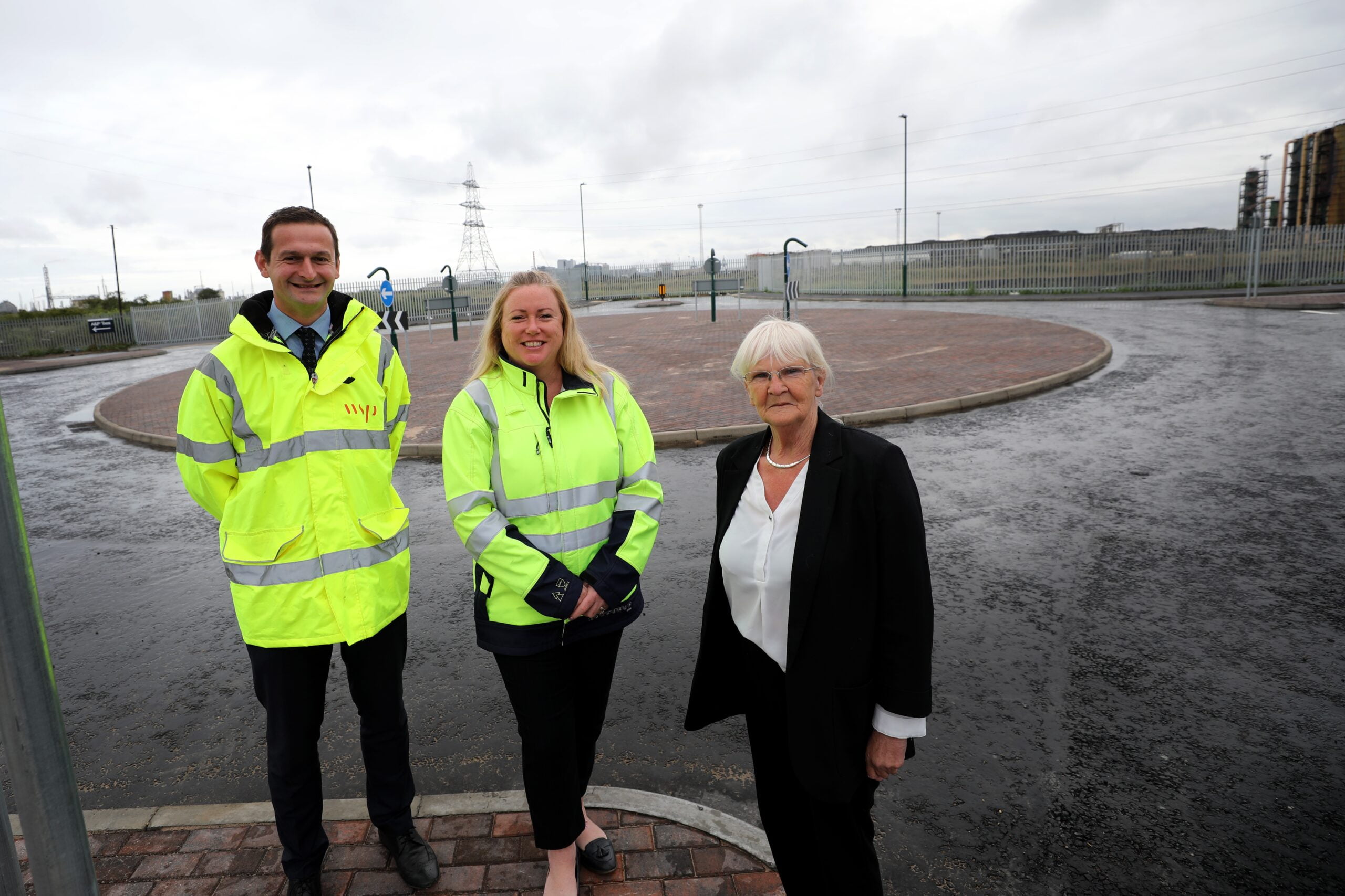Cllr Lanigan at the new roundabout | Tees Valley Combined Authority