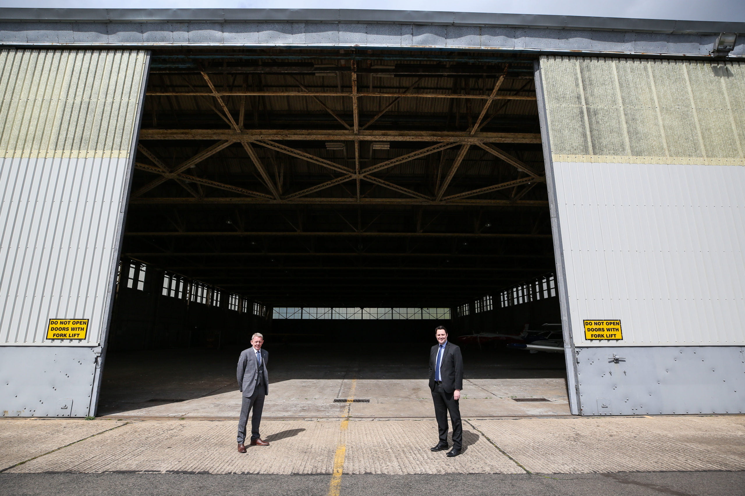 Kevin O'Hare with Mayor Houchen at Hangar 1 | Tees Valley Combined Authority