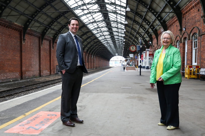 Ben Houchen with Heather Scott at Darlington Station