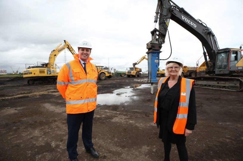 Tees Valley Mayor Ben Houchen and Cllr Mary Lanigan visiting the site works