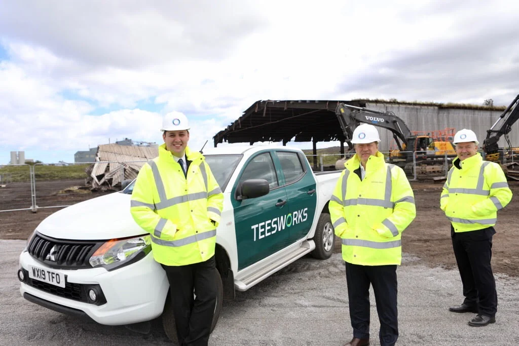  Tees Valley Mayor Ben Houchen launching Teesworks with Steve Gibson, vice chairman of the Development Corporation and Chris Musgrove, delivery partner