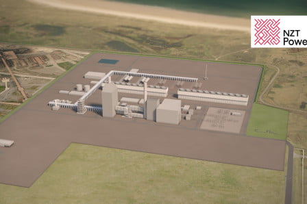 CGI image of the proposed Net Zero Teesside Power plant