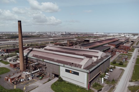 The British Steel rolling mill at Lackenby, Teesside.