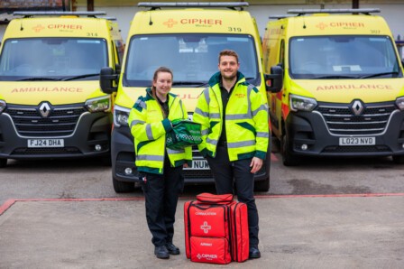 Paramedics Curtis Robinson and Emily Burns at CIPHER