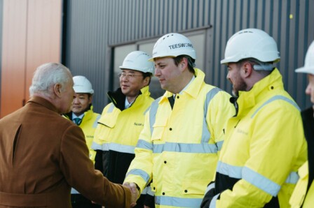 HRH King Charles III meets Tees Valley Mayor Ben Houchen at SeAH Wind, Teesworks