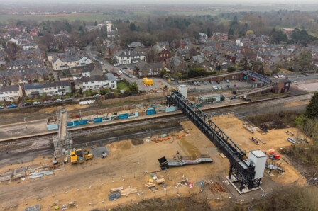Eaglescliffe station bridge lift March 2025